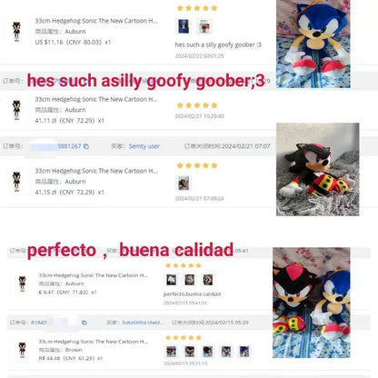 New 33cm Hedgehog Sonic The New Cartoon Hedgehog Sonic Ultra Mouse Shadow Super SONY Shadow Plush Toy