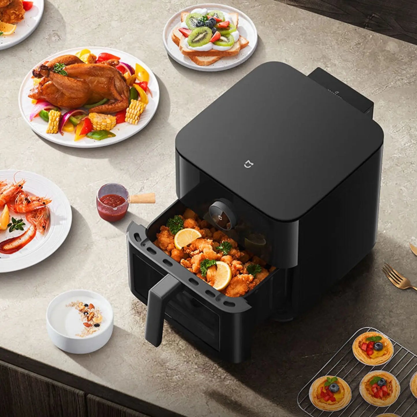 Xiaonmi Mijia Smart Air Fryer 6.5L Tender Roasted Version Low Oil Light Fat Fryer Multifunctional Large Capacity Ovens for Home