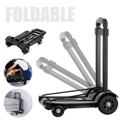 40kg Folding Hand Truck Heavy Duty Portable Luggage Sack Trolley for Luggage Travel Moving Dolly Trolley Office Home Use Cart