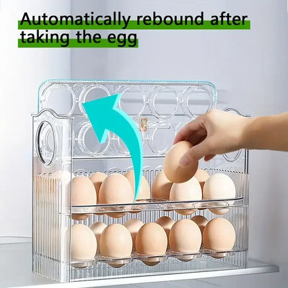 30 Grids Egg Refrigerator  Box Reversible Carton  Kitchen Tray Multi-layer Rack Organizer Timing Holder Container Bin