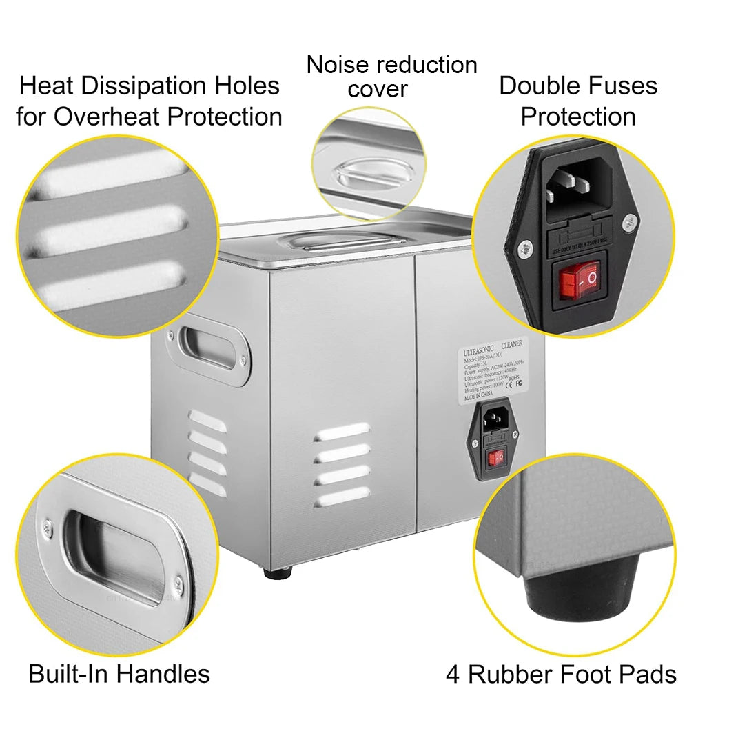 Ultrasonic Cleaner Ultrasound Cleaning Machine With Heated Washing 6L 10L Professional Home Commercial Ultrasonic Cleaner