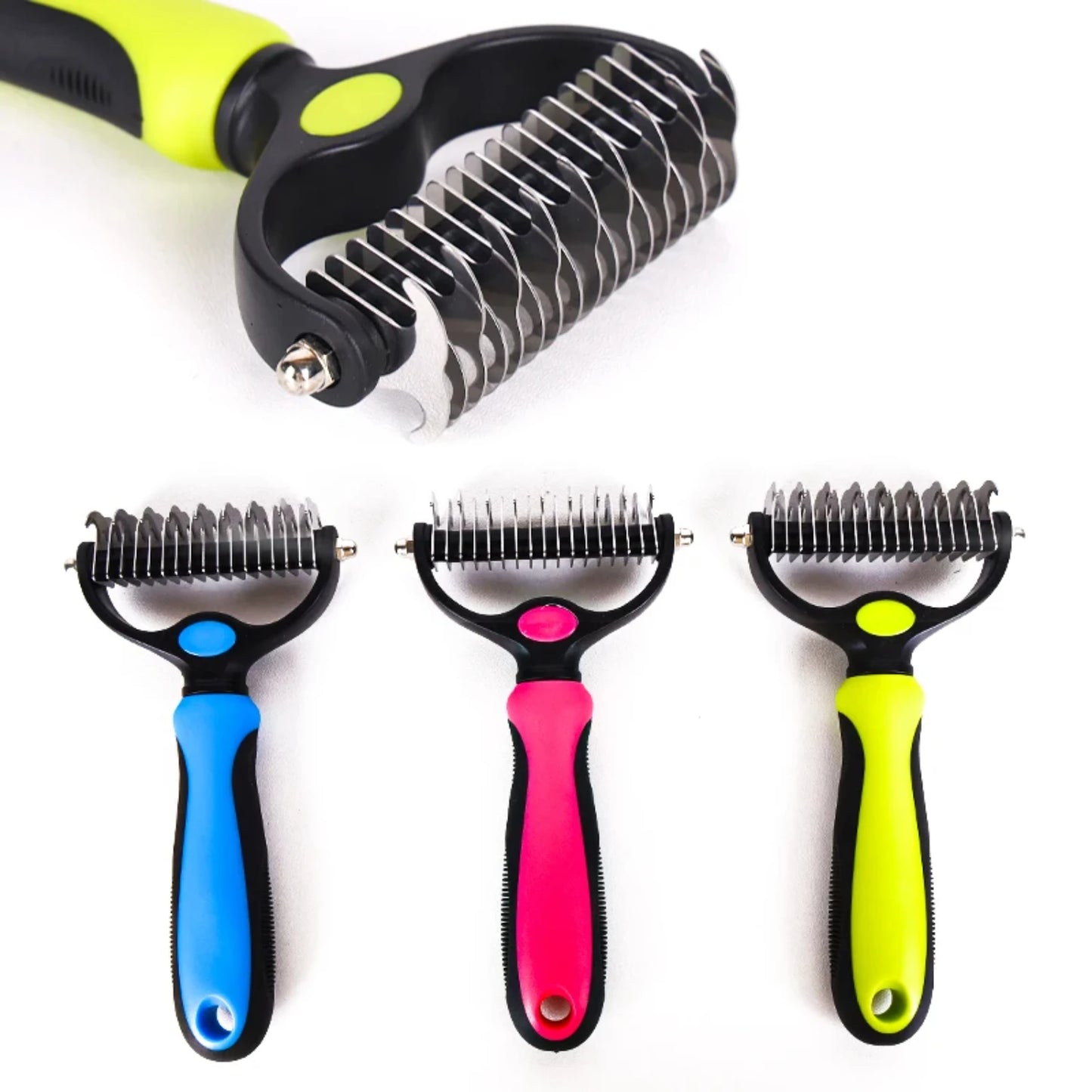 1pc Pet Grooming Brush Double Sided Shedding and Dematting Undercoat Rake Comb  Dogs and Cats Puppy accessories Hot comb Comb