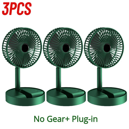 1-3PCS USB Foldable Fan Adjustable Height Desk Fan Portable Telescopic Floor Stand Fan 2000mAh 3 Speeds Summer Air Circulators