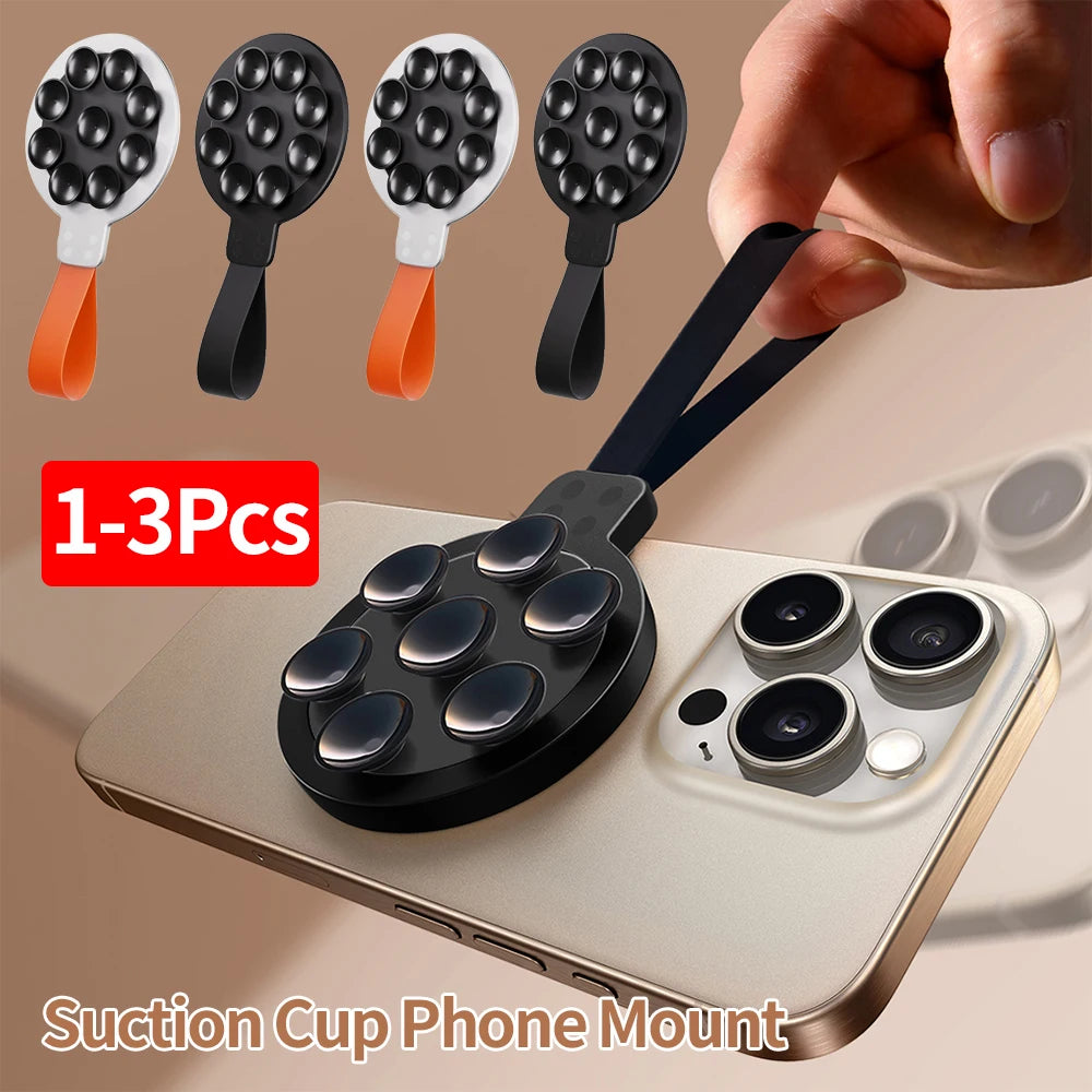 1-3 Pcs Suction Cup Magnetic Phone Mount Colorful Mirror Shower Silicone Suction Phone Case Grip Stand Holder For iPhone 15 14