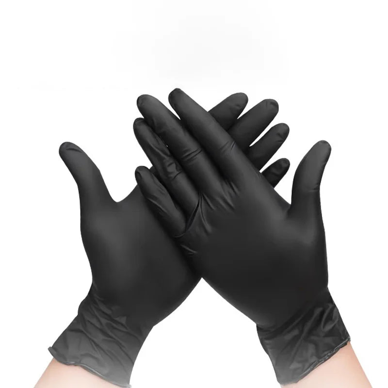 50/100PCS Black Nitrile Gloves Powder Free Waterproof Disposable Gloves for Household Cleaning Food Handling Cleaning Tools