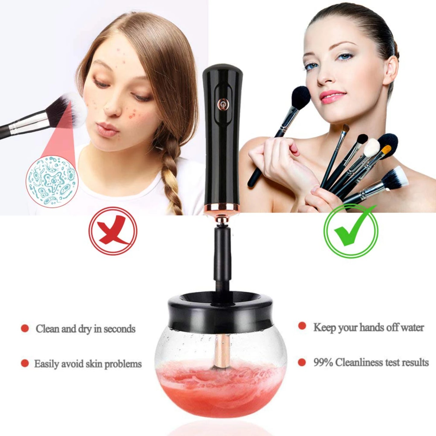 Efficient and Versatile Able Electric Makeup Brush Cleaner - Say goodbye to messy cleanup and hello to flawless results every ti