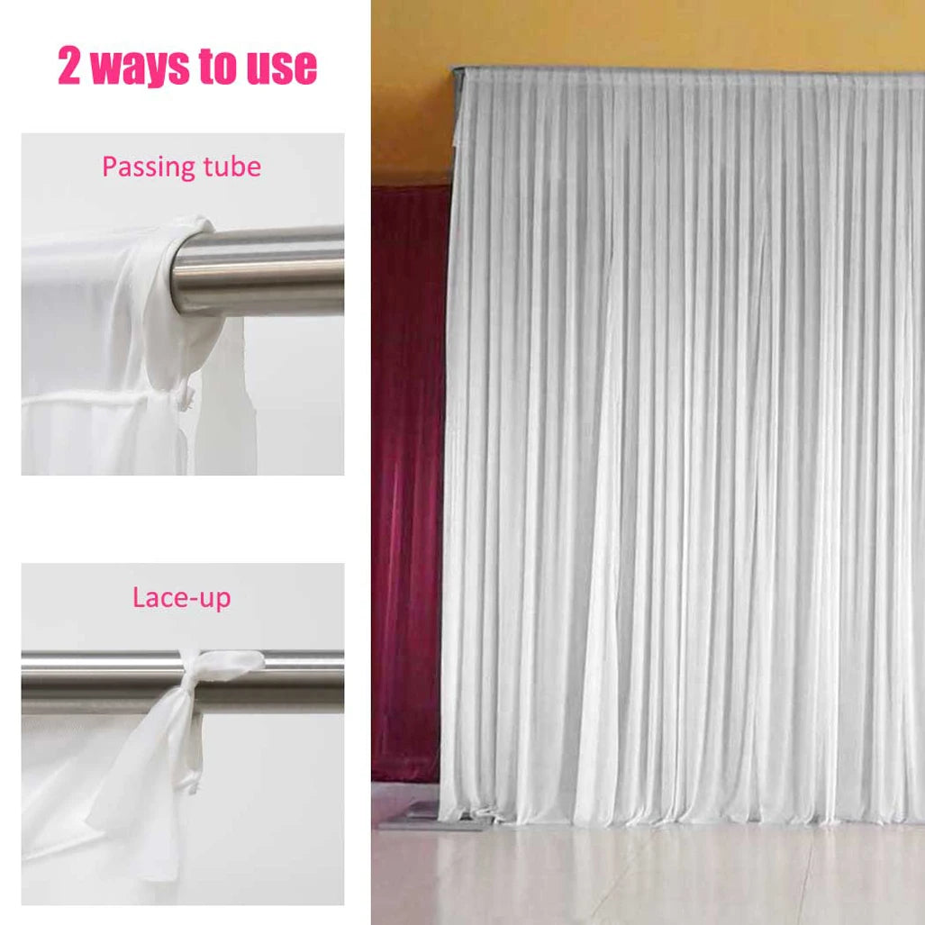 White Ice Silk Backdrop Curtains, Wedding, Birthday Photography, Stage Drapes, Masquerade, 2 m, 3 M, 6 m