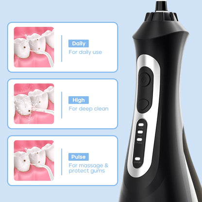 SEAGO New Oral Dental Irrigator Portable Water Flosser USB Rechargeable 3 Modes DIY Mode IPX7 Water for Cleaning Teeth SG833