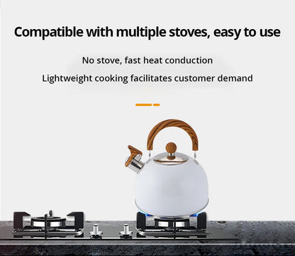 1pc 2.5/3L Liter Stainless Steel Whistle Kettle Thickened Kettle Gas Induction Cooker Universal Kettle Whistle Kettle