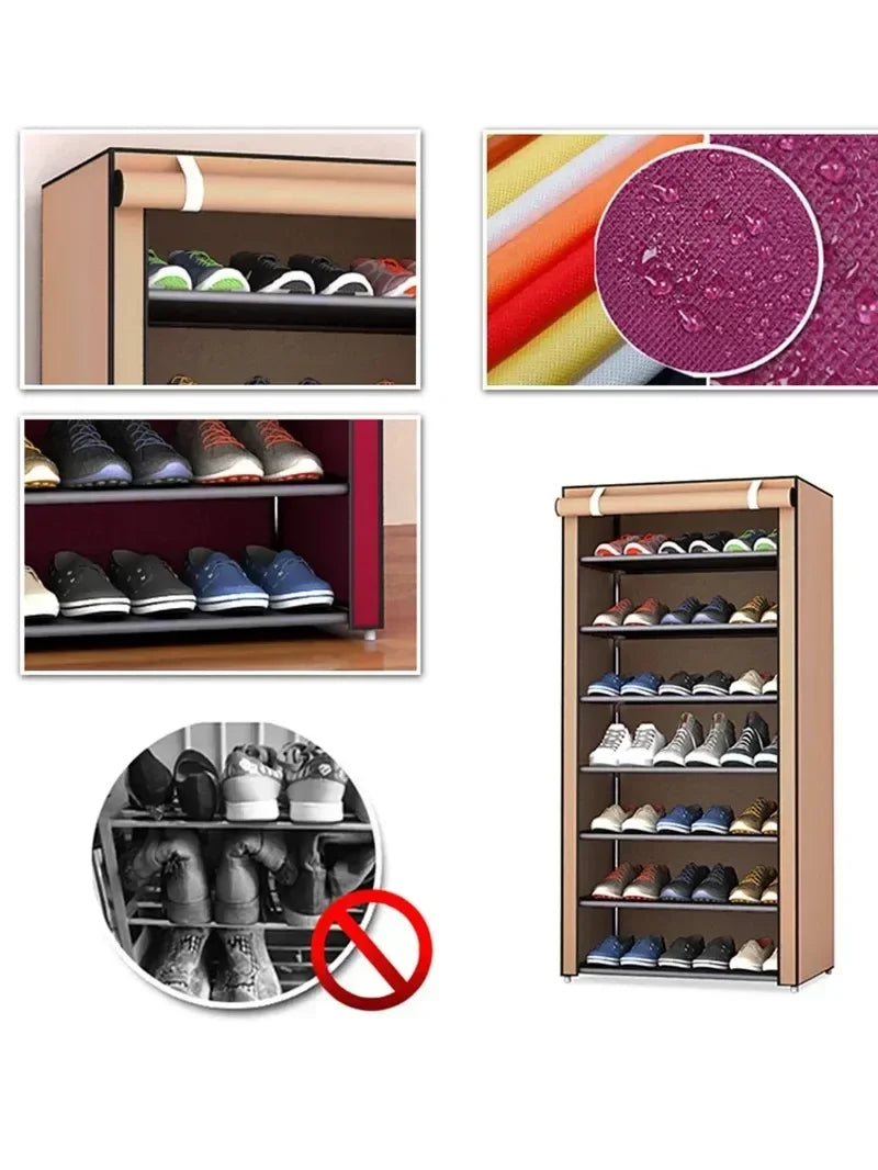 Simple shoe rack multi-layer space-saving and economical household dustproof storage shoe cabinet dormitory door simple cabinet