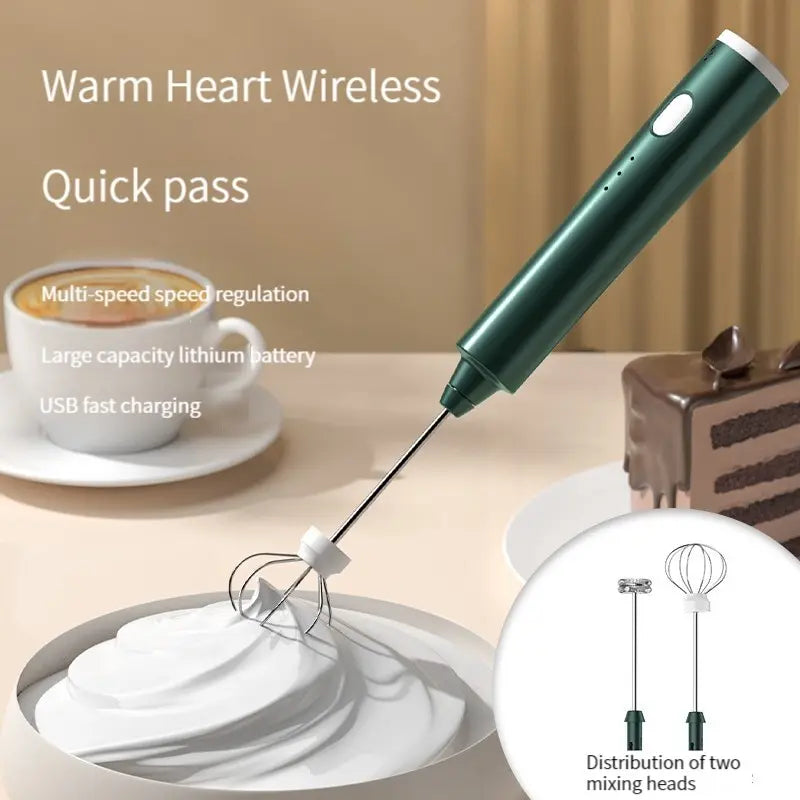 1 PCS USB Rechargeable Handheld Egg Beater 3 Speeds Electric Milk Frother Foam Maker Mixer Coffee Drink Frothing Wand Foamer