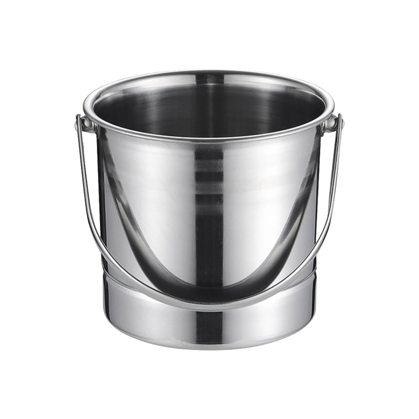 1L Stainless Steel Ice Bucket with Ice Clip 12.5cm Ice Bucket Ice Barrel with Clamp BBQ Camping Ice Cube Container for Party Bar