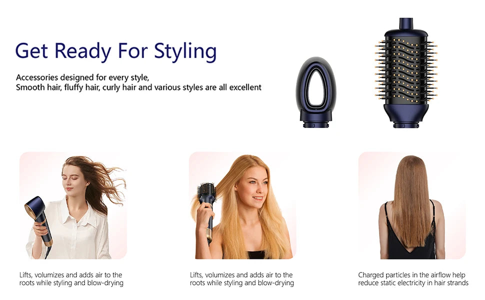 6-in-1 Multi-Styler, Negative Ion Hair Dryer&Airwrap, Powerful Hair Dryer Brush & Multi-Styler with Auto-Wrap Curlers