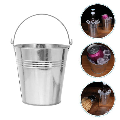 Small Iron Bucket Ice Cube Tray Mini Buckets Tin Pail Containers for Food Cookie Metal Chips Storage Keg Child