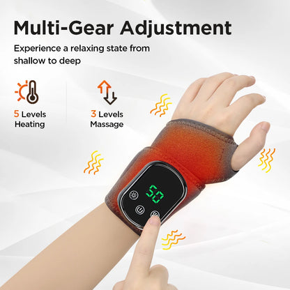 Vibration Wrist / Ankle Massager Infrared Hot Compress Therapy Hand / Foot Massager For Joint Pain Relief Heated Massage Brace