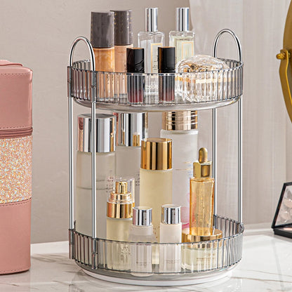 360 Degree Rotation Make Up Organizer Box Transparent Fashion Cosmetic Organizer Multi-Function Detachable Dressing Table