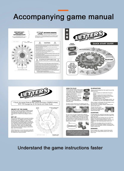 Word Game Fast-Paced Family Board Game Choose a Category & Race Against The Timer to be Last Player Learning Game for All Ages