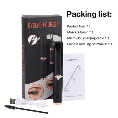 Electric Heated Eyelash Curler 24H Long-lasting Eyelash Curling Device False Eyelashes Clip Comb Mascara Brush Makeup Tools