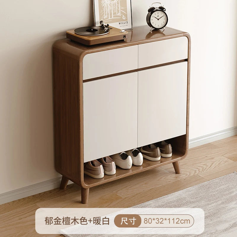 Wood Drawer Shoe Cabinet Adjustable Vertical Modern Storage Shoe Rack Home Organization Schuhe Schrank Hallway Furniture