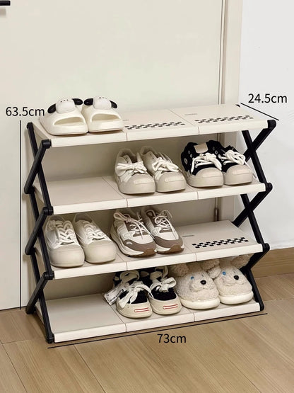 Simple Shoe Cabinet Multi-layer Folding Shoe Storage Device Home Organization And Storage Shelf