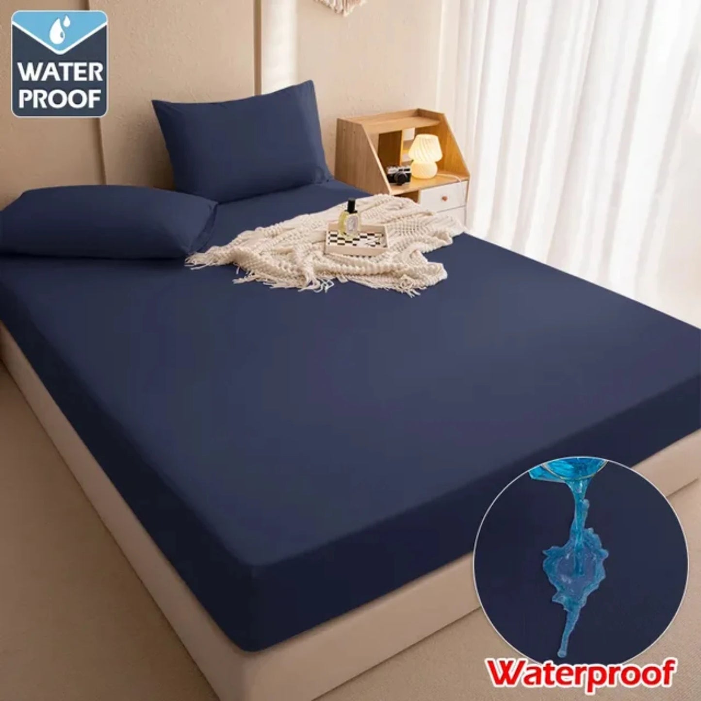 100% Waterproof Mattress Covers Protector Adjustable Bed Fitted Sheets With Elastic Band Single Double King Size 140/160/180x200