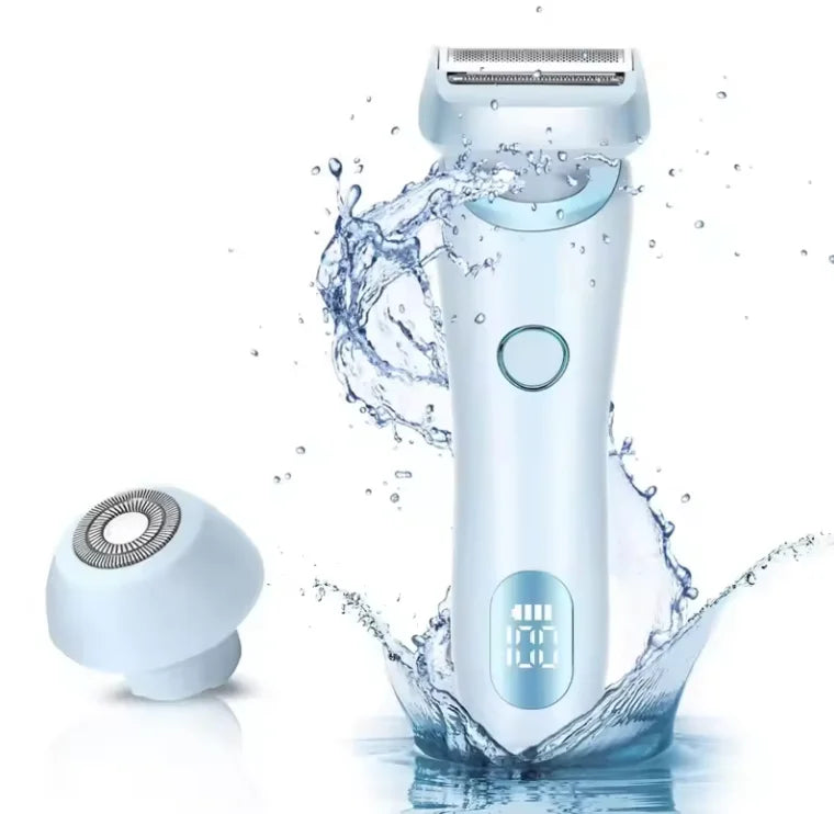 2 In 1 Electric Shaver for Women Lady Razor Hair Removal Waterproof Wet or Dry for Underarm Bikini Leg Portable Painless Trimmer