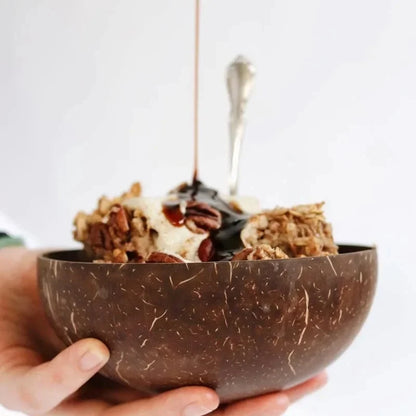 WIKHOSTAR Coconut Bowls For Serving Dishes Wooden Salad Natural Coconut Shell Bowl  Bowl Serving Utensils Breakfast Party