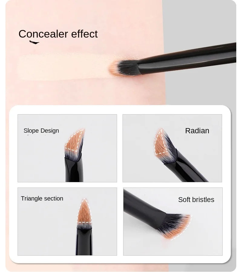 Small Iron Concealer Brush Angled Cream Foundation Concealer Makeup Brushes Oblique Angled Triangle Concealer Makeup Tools