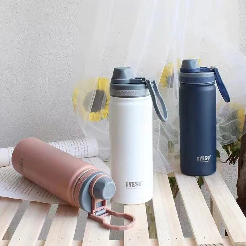 Tyeso 530/750ML Stainless Steel Thermos Bottle Portable Outdoor Sport Water Cup Keeps Cold and Heat High Capacity Thermos Bottle