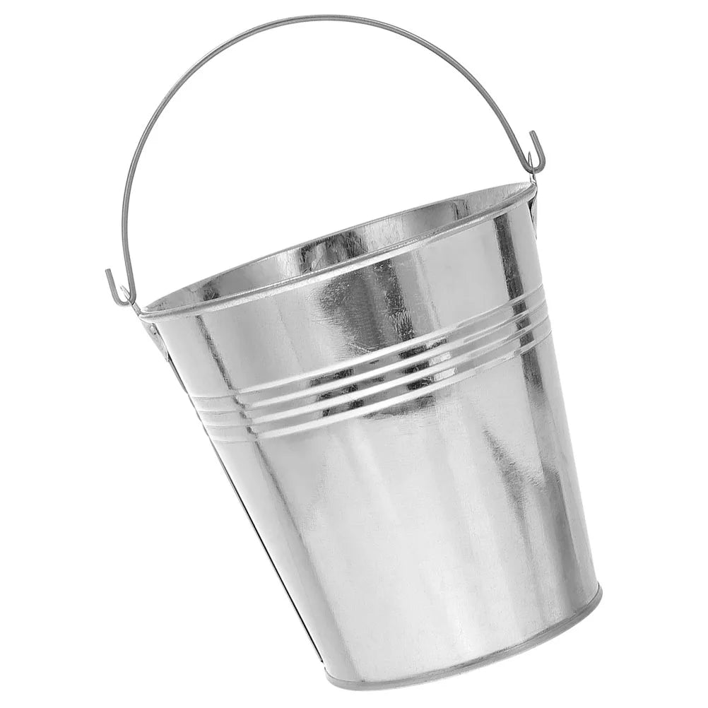 Small Iron Bucket Ice Cube Tray Mini Buckets Tin Pail Containers for Food Cookie Metal Chips Storage Keg Child