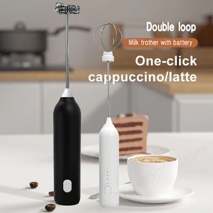 Wireless Milk Frother Electric Type-C Blender Handheld Stainless Steel Mini Coffee Maker Whisk Mixer For Coffee Cappuccino Cream