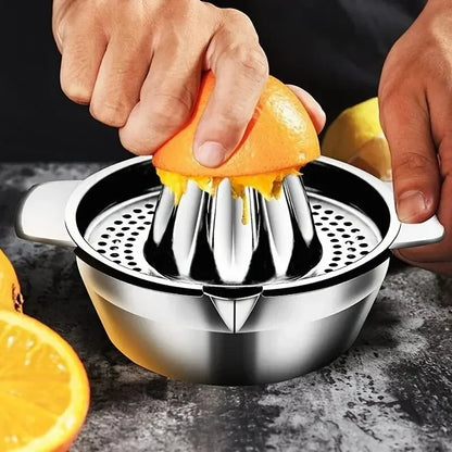 1pc Portable Stainless Steel Lemon Squeezer and Juicer with Bowl Container - Easy to Use and Convenient for Oranges, Lemons