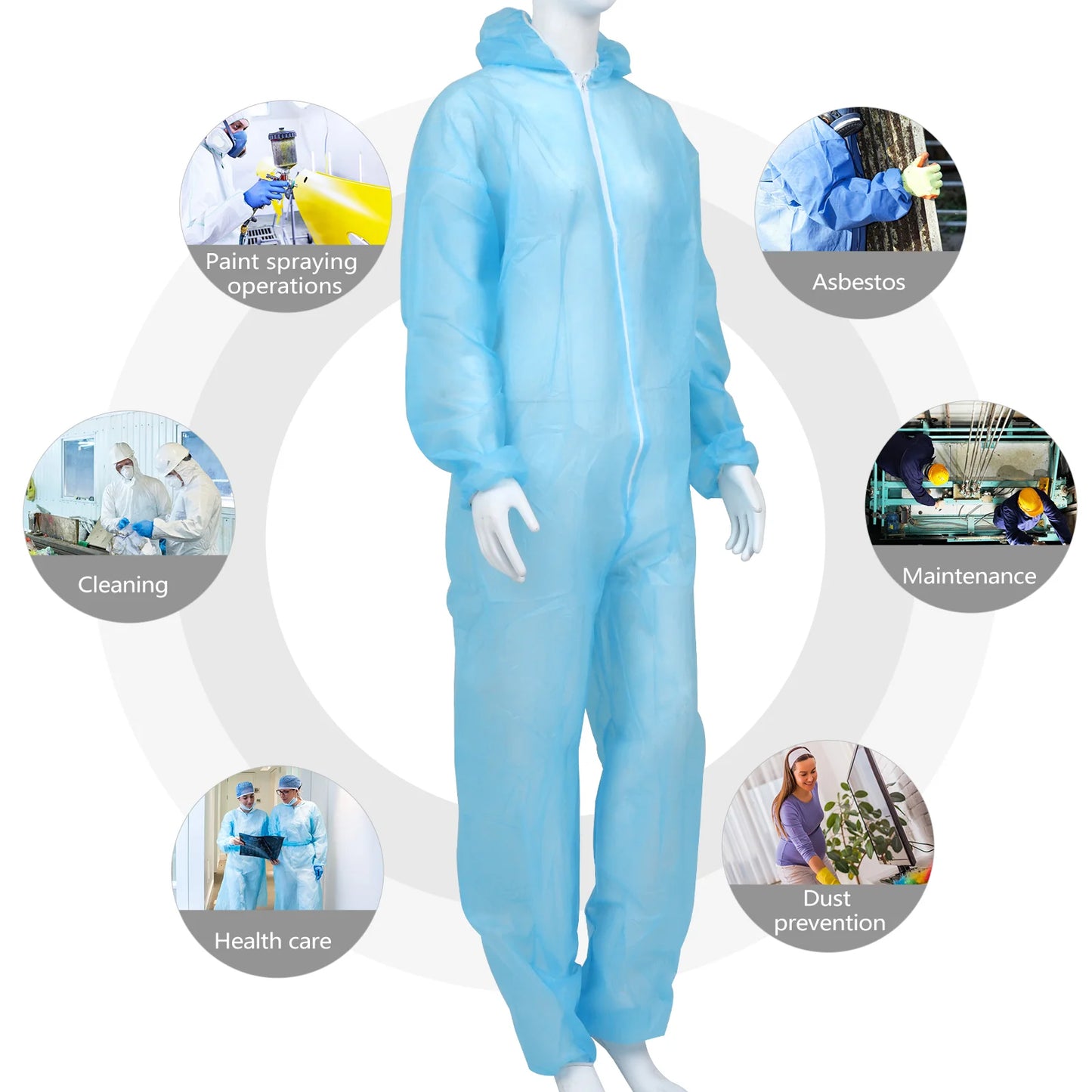 Protective Suit One-piece Clothing Coverall Maintenance Comfortable Outfit Isolated Protection Clothes Disposable Work