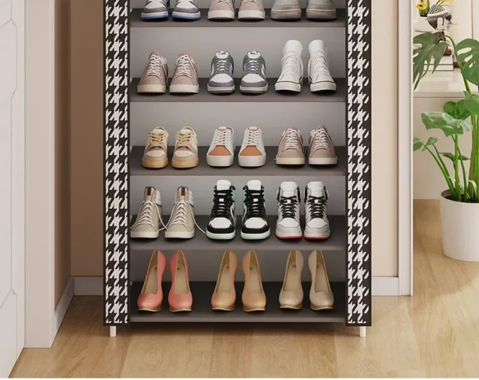 Shoe Cabinet Dustproof Fabric Multifunctional Storage Shoe Rack Moisture-proof Elevated Design Large Capacity Shoe Rack Cabinet