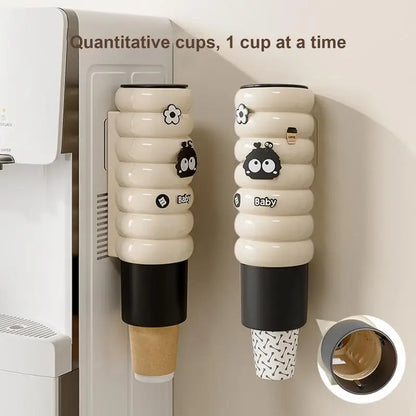 Water Cup Holder Paper Cup Dispenser Holder For Wall Pull Type Paper Cup Automatic Remover For Restaurant Bathroom Break Room