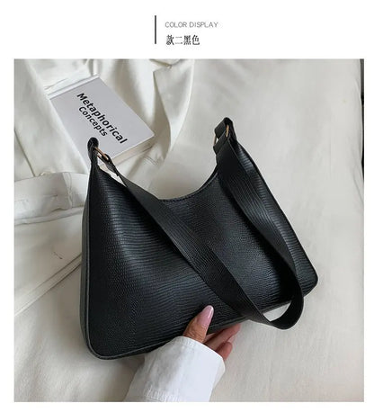 Women's Bag 2022 Trend Handbags Female Handbags Retro Solid Color PU Leather Shoulder Underarm Bag Ladies Shopper Hobos Bag