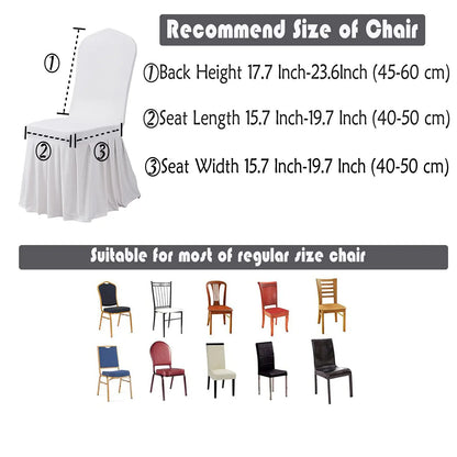 5/10/50/100pcs Pleated skirt Spandex Chair Cover Hotel Banquet Party Events Wedding Decoration Dining Room Seat Protector Covers