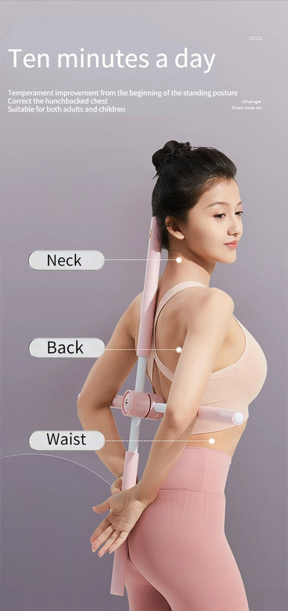 Yoga Hunchback Corrector Adjustable Rotation Open Shoulder Standing Training Stick Back Posture Corrector  Training Equipment