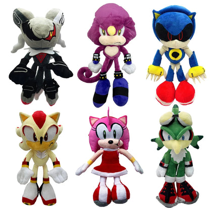 New Arrival Super Sonic Plush Toy The Hedgehog Amy Rose Knuckles Tails Cute Cartoon Soft Stuffed Doll Birthday Gift for Children