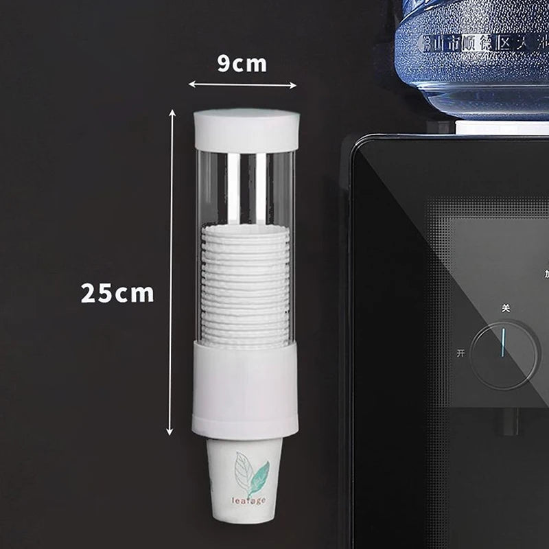 Paper Cup Holder Automatic Cup Taker For Home Office Dust-Proof Punch-Free Water Cup Holder Storage Rack Tableside Disposable