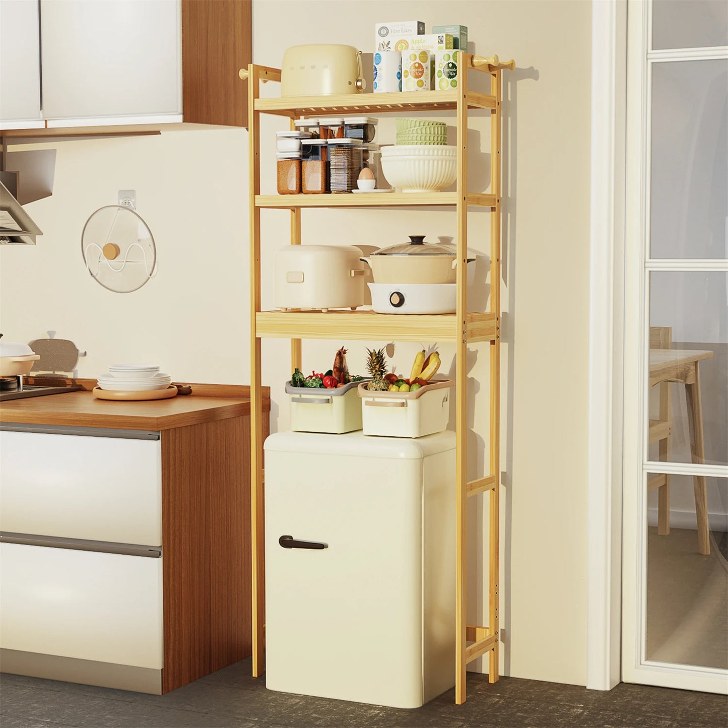 Over The Toilet Shelf Bathroom Bamboo Organizer Over The Toilet Space-saver 3-Tier Storage Shelf Cabinet