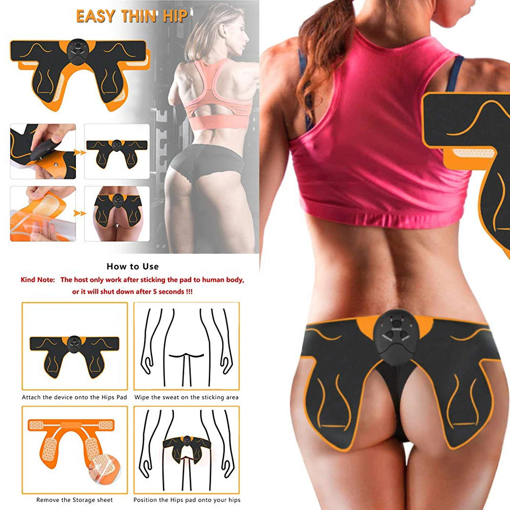 Unisex Hip Trainer EMS Stimulator Buttocks Butt Toner Fitness Slimming Massager