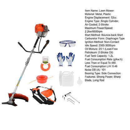 Weed Eater/ 52cc Weed Wacker Gas Powered 2-Cycle Gas String Trimmer/Edger 2 In 1 Brush Cutter Cutting Path Handheld Weed Eater ﻿