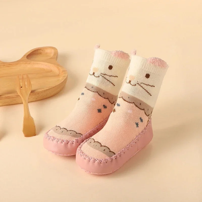 Winter Baby Cute Cartoon Animal Floor Socks with Rubber Anti Slip Sole Cotton Warm Shoes for Infant Girls Boys Slipper Stuff