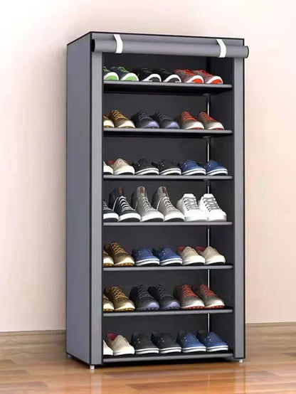 Simple shoe rack multi-layer space-saving and economical household dustproof storage shoe cabinet dormitory door simple cabinet