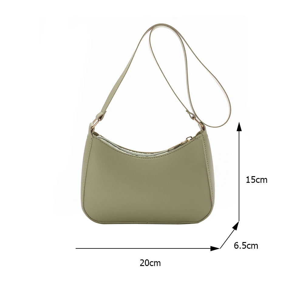 Women's Bag 2022 Trend Handbags Female Handbags Retro Solid Color PU Leather Shoulder Underarm Bag Ladies Shopper Hobos Bag