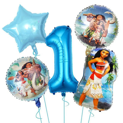 New Disney Moana Birthday Decoration Tableware Balloons Cups Plates Set Banner Vaiana Moana Theme Birthday Party Deco Supplies