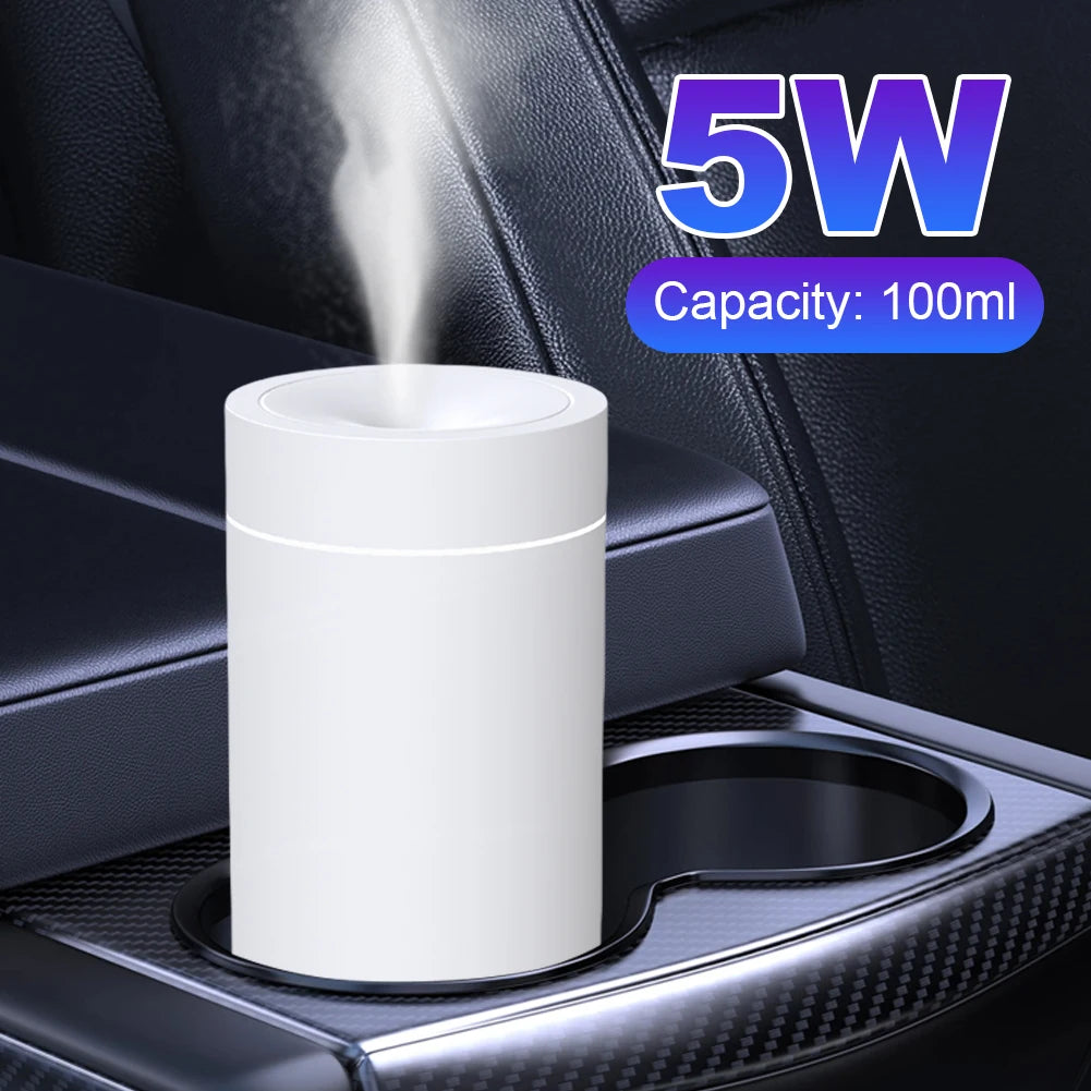 100ml Car Humidifier Aromatherapy Diffuser with 7 Color Changing Light Car Humidifier Air Freshener 2000mAh for Car Home Office