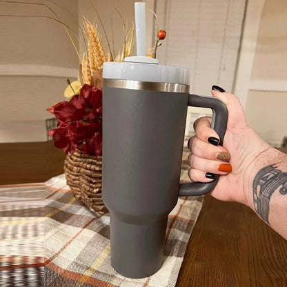 1200ml Stainless Steel Mug Coffee Cup Thermal Travel Car Auto Mugs Thermos 40 Oz Tumbler with Handle Straw Cup Drinkware  In