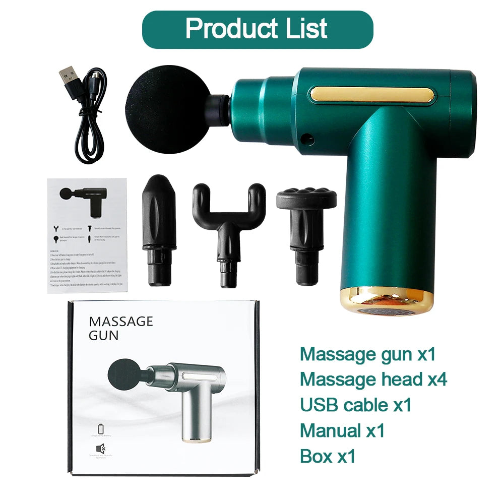 Portable Massage Gun 6 Speeds for Muscle Pain Relief Back Neck Deep Tissue Vibration Massager Relaxation Handheld Percussion